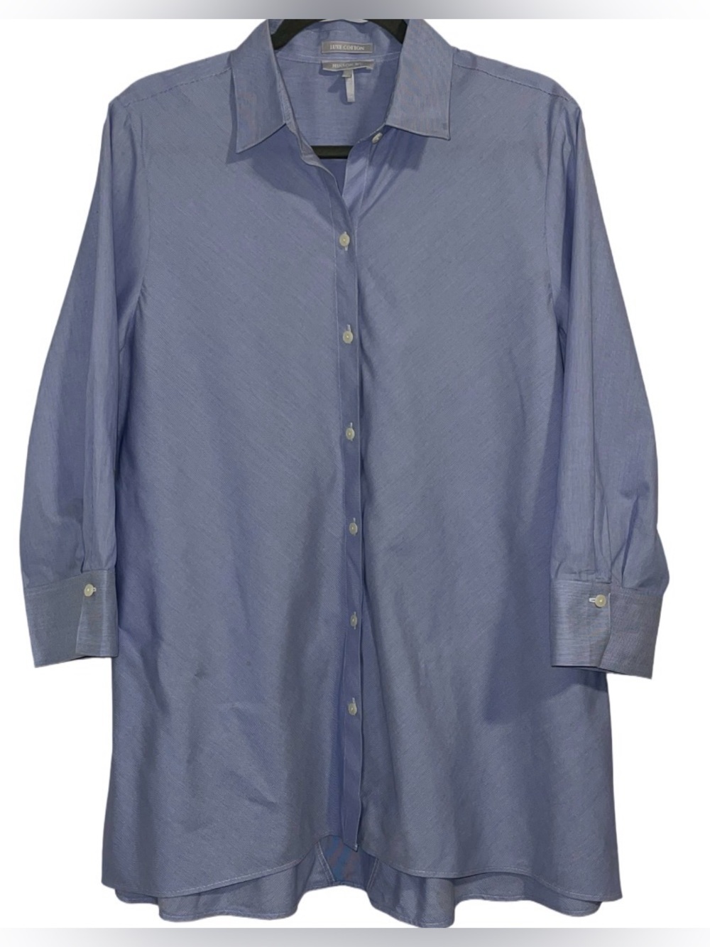 Hinson Wu Blue Long-Sleeve Button Front Dress Shirt
